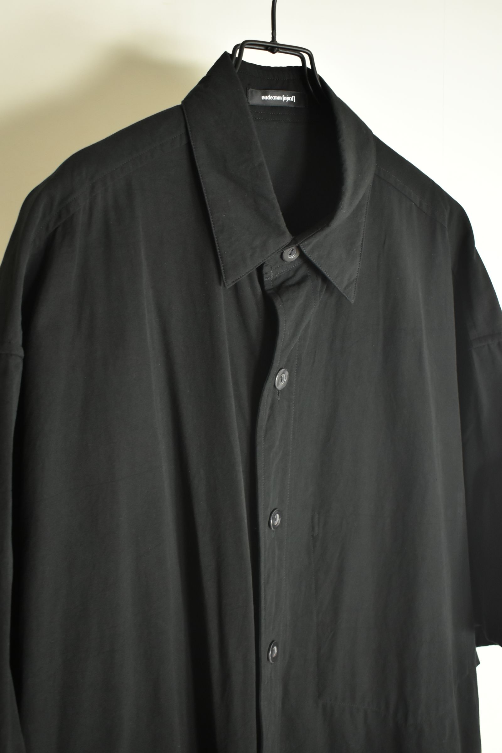 Cotton Broad Short-Sleeved Big Shirt &Dress"Black" / コットンブロード半袖ビッグシャツ / ワンピース"ブラック"
