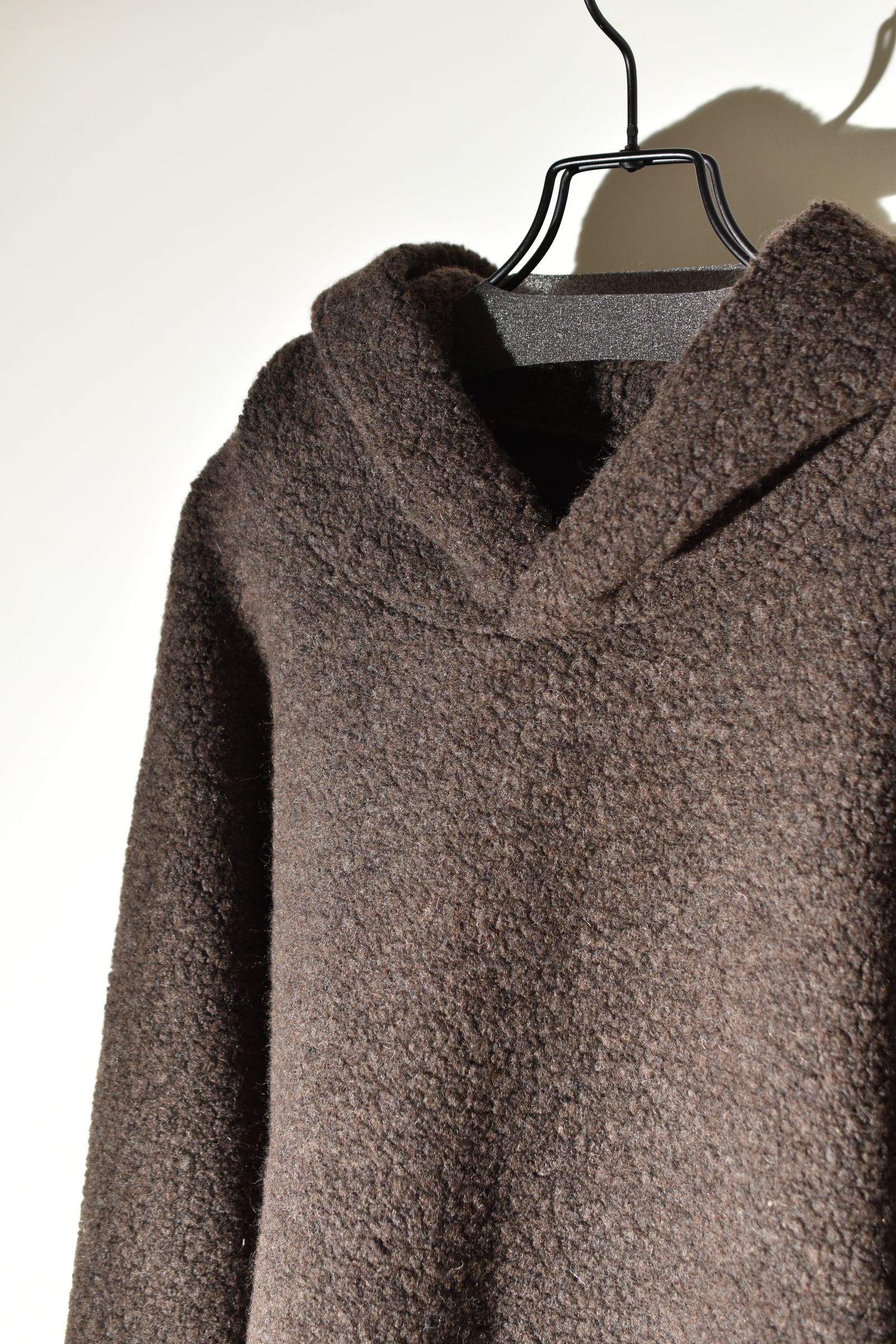Sheep Pile Knit Dolman Hoodie Pullover"Khaki" / シープパイルニットドルマンフーディプルオーバー"カーキ"
