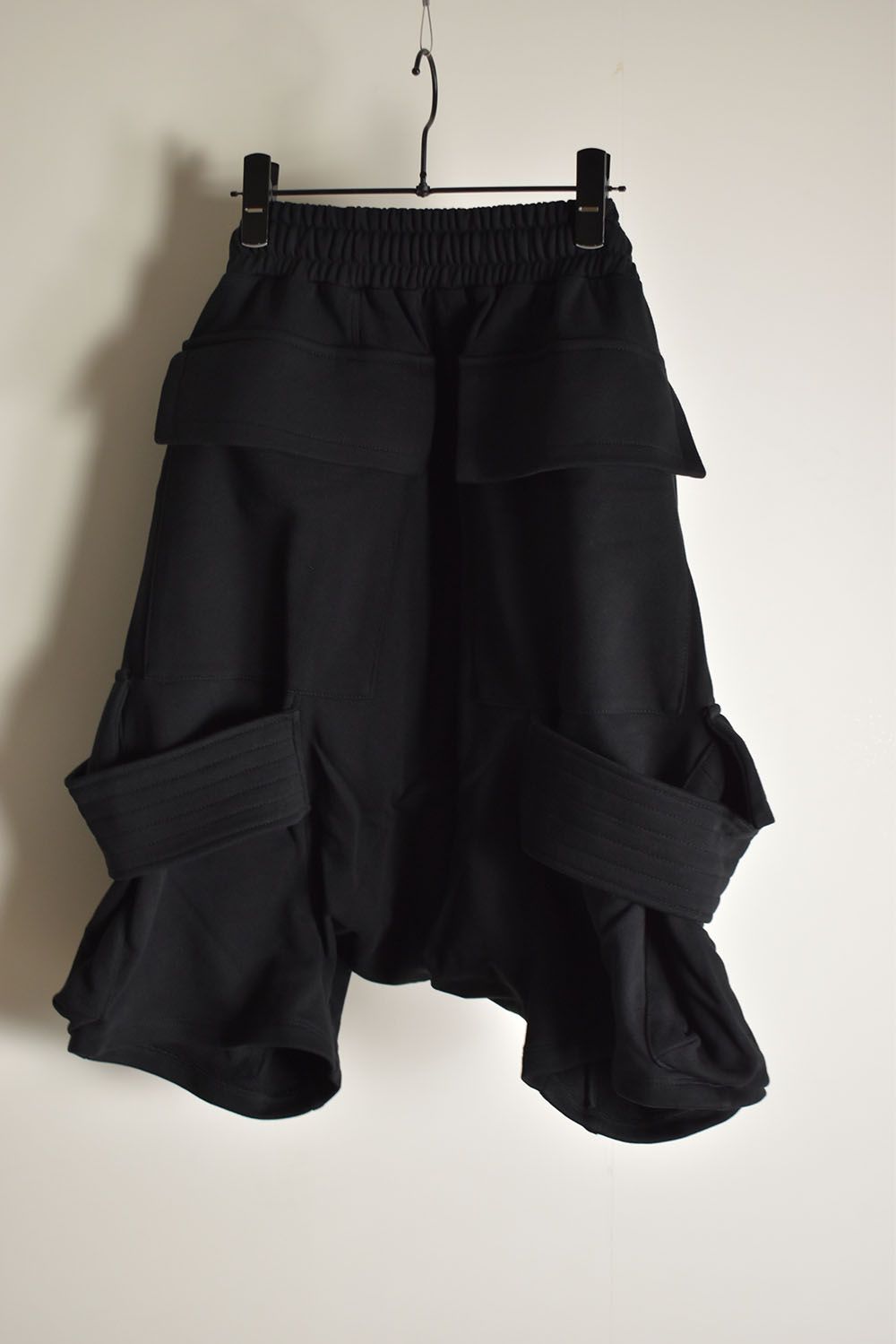 Belt Cargo Sweat Sarouel Shorts"Black" / ベルトカーゴスウェットサルエルショーツ"ブラック"