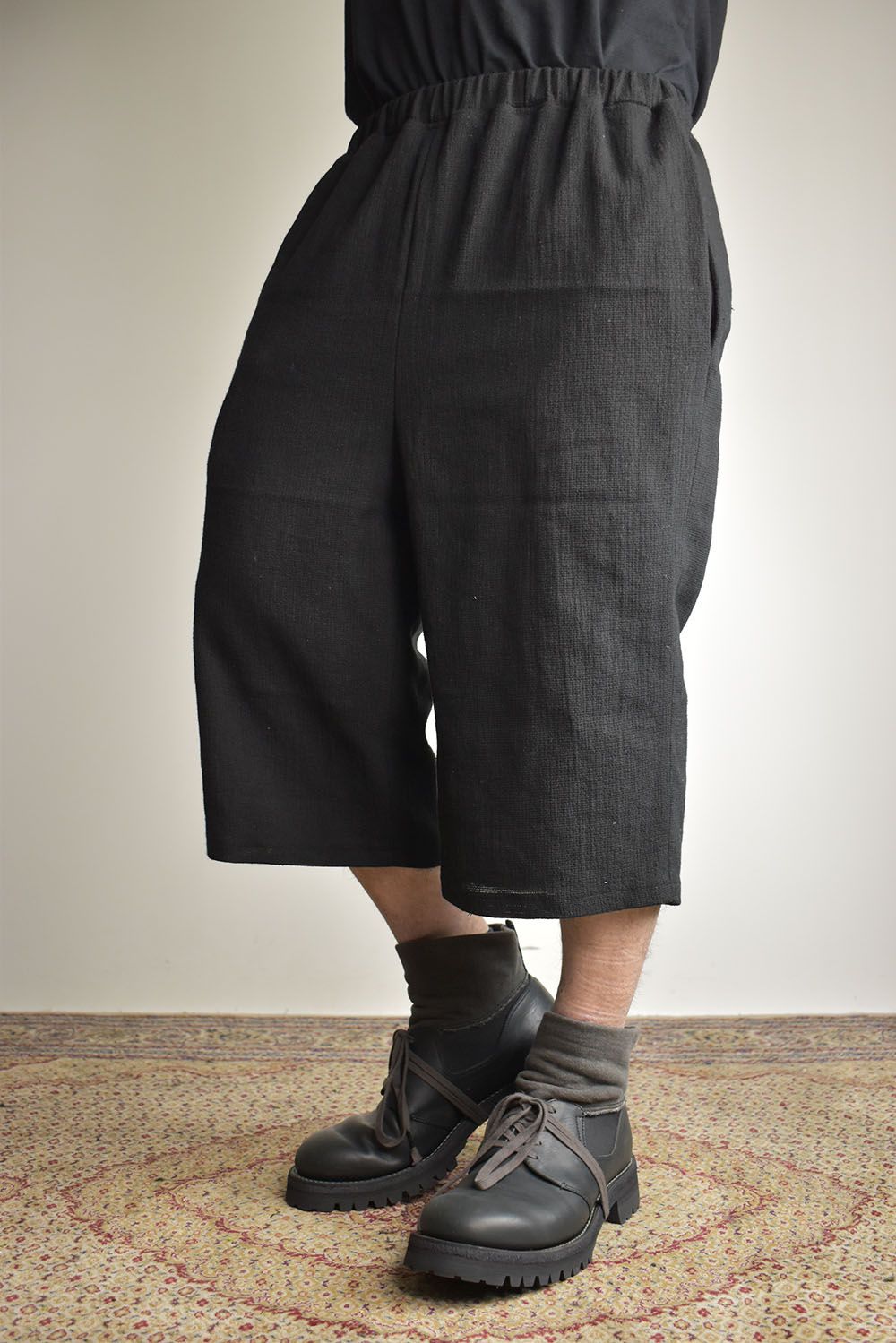 Linen Cotton Easy Wide Pants"Black" / リネンコットンイージーワイドパンツ"ブラック"