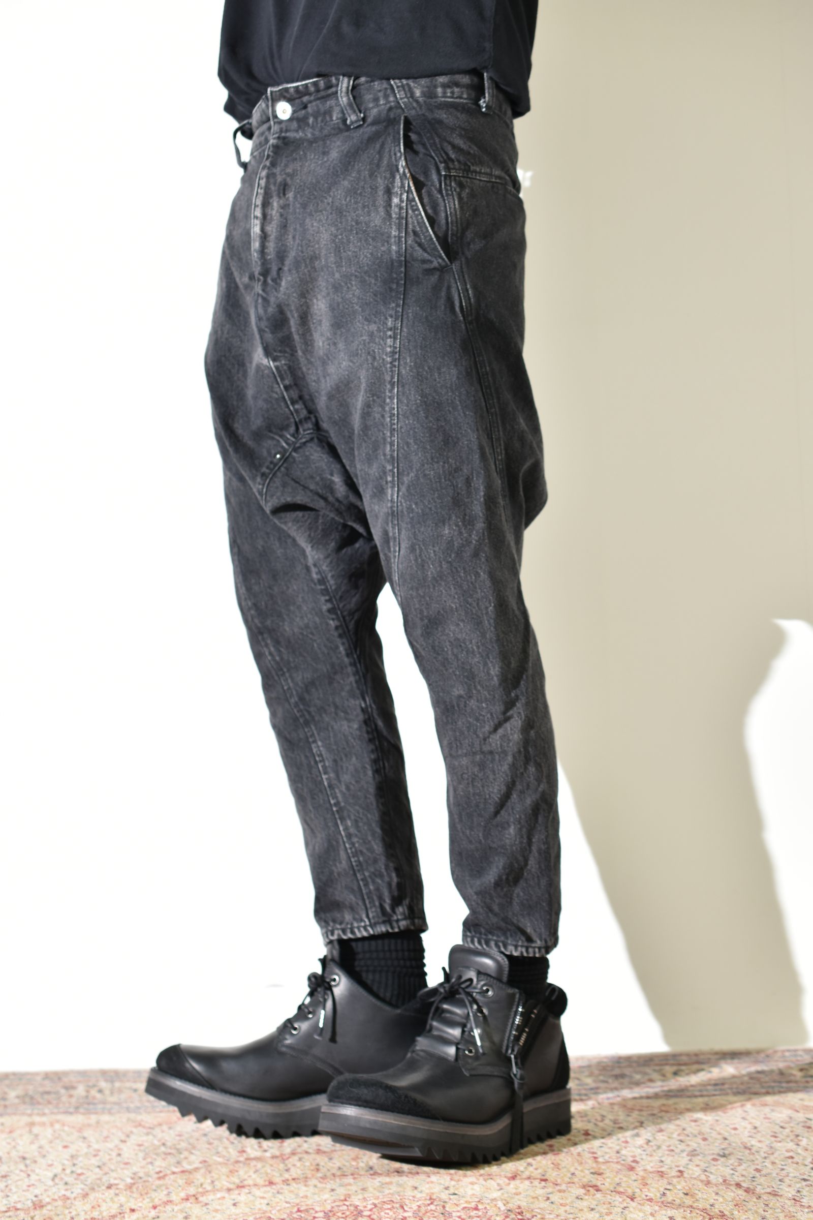 Sarrouel Denim Pants "Mist Bleach Black" / サルエルデニムパンツ "ミストブリーチブラック"