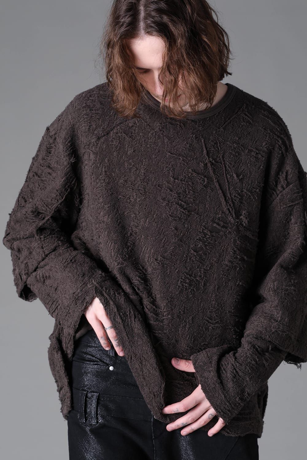 《2026AW先行予約》Layerd Over Sized Pullover"Khaki" / レイヤードオーバーサイズプルオーバー"カーキ"