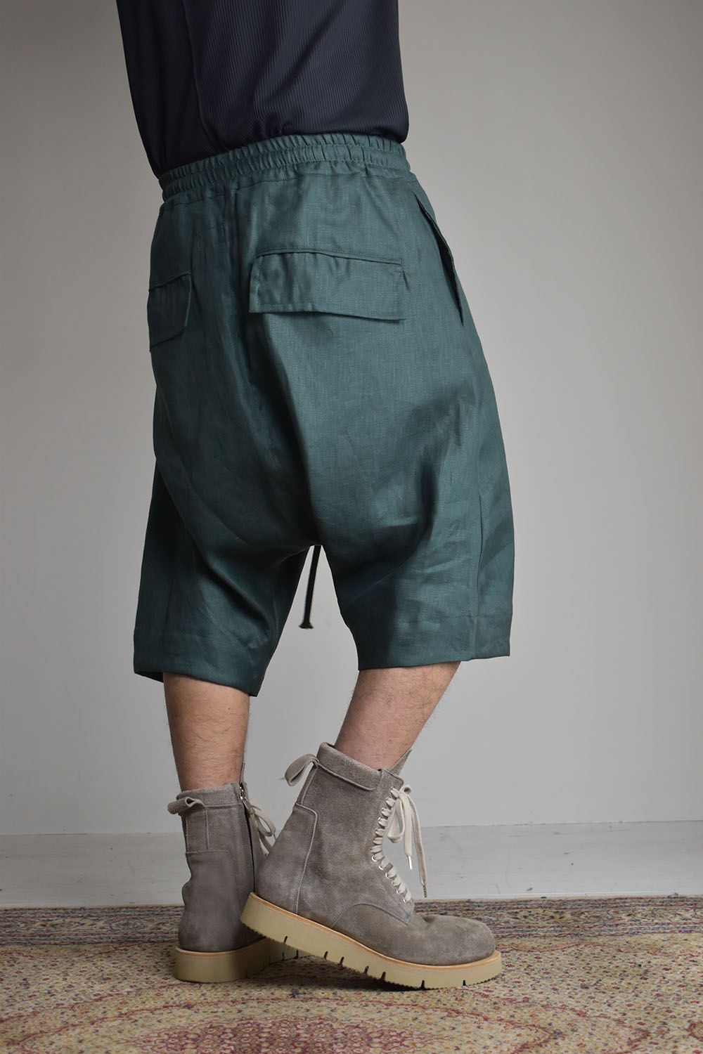 Heringbone Sarouel Shorts"Green"/ヘリンボーンサルエルショーツ"グリーン"