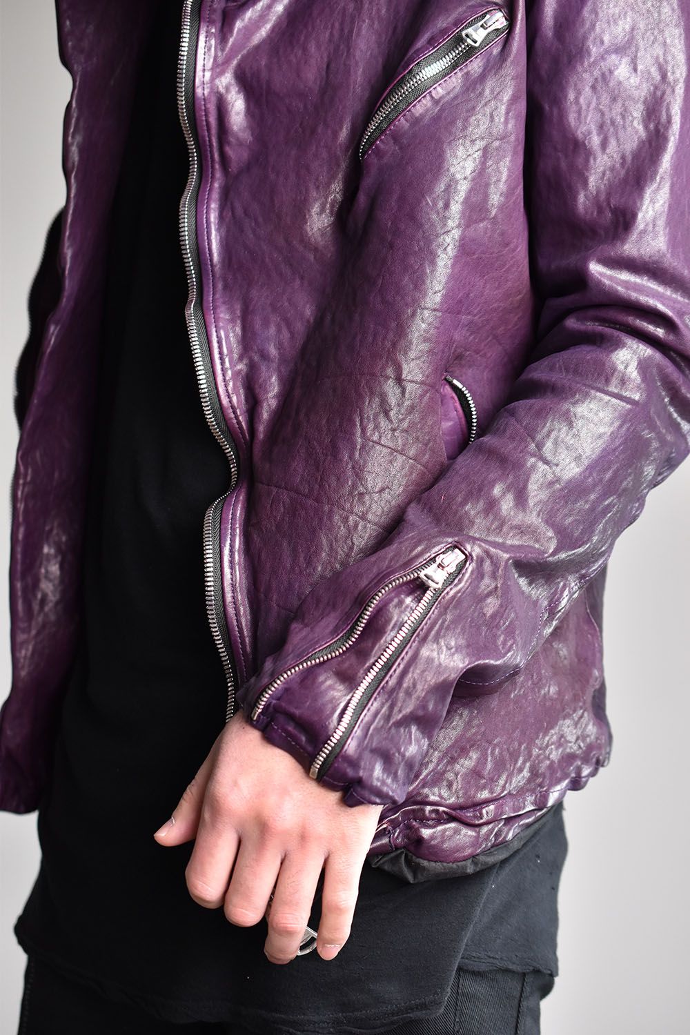 Japan Shoulder Garment Dye Hooded Blouson"Purple"/ジャパンショルダーガーメントダイフーデットブルゾン"パープル"