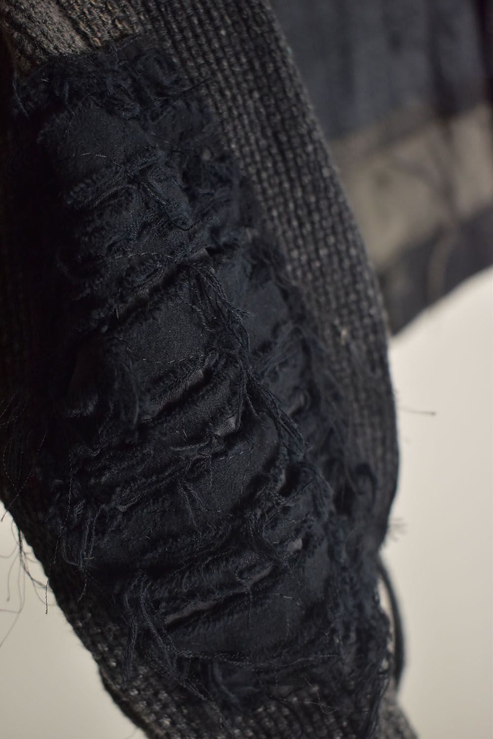 Crust Damage Repair Sashiko Jacquard Jacket "Black" / クラストダメージリペア刺子ジャガードジャケット"ブラック"