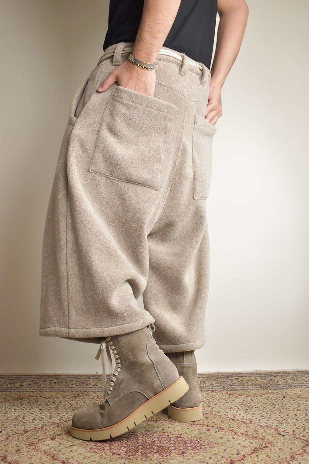 Fleece Over Cropped Pants"Beige"/フリースオーバークロップドパンツ"ベージュ"