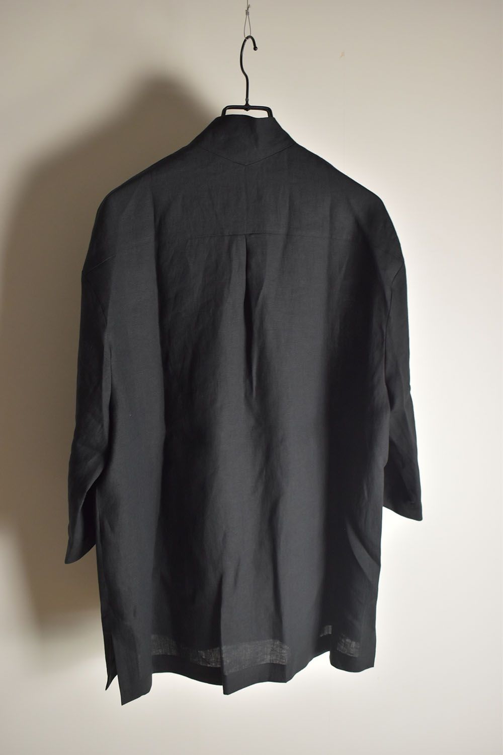 Elbow Length Band Collar Shirts"Lamp Black" / エルボーレングスバンドカラーシャツ"ランプブラック"