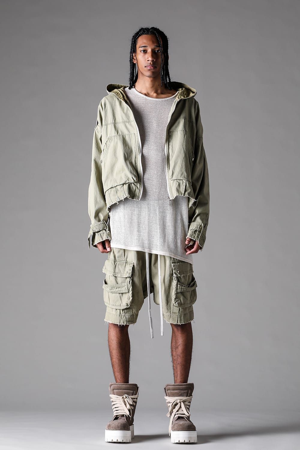 《2027SS先行予約》Hoodie Blouson "Vintage Black / Dust Grey / Dusty Olive" / フーディブルゾン "ヴィンテージブラック /ダストグレー /ダスティオリーブ"