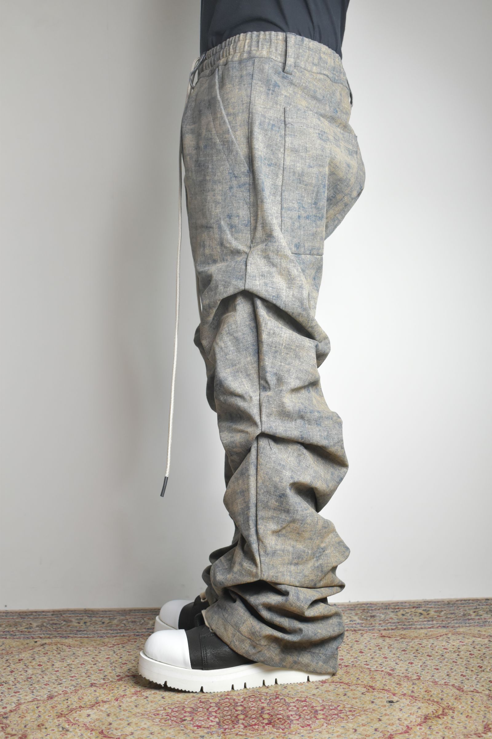 Blended Shades Denim Tuck Bootscut Pants"Steel Blue"/ ブレンデッドシェイドデニムタックブーツカットパンツ"スティールブルー"