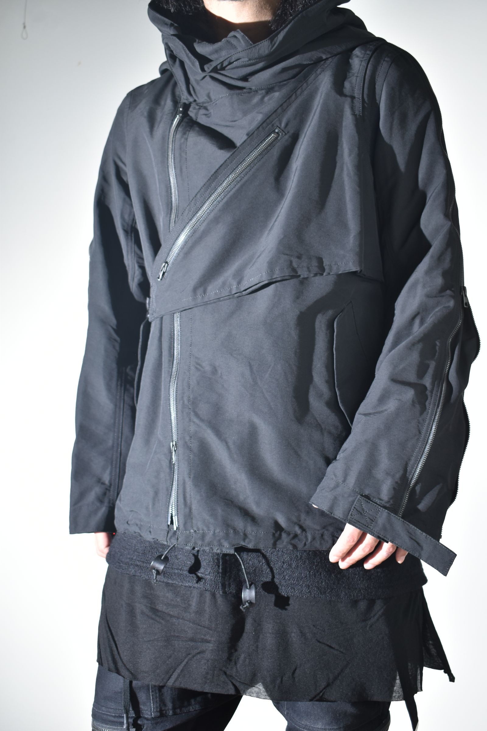 Multi Zip Short Mods Coat"Black" / マルチジップショートモッズコート"ブラック"