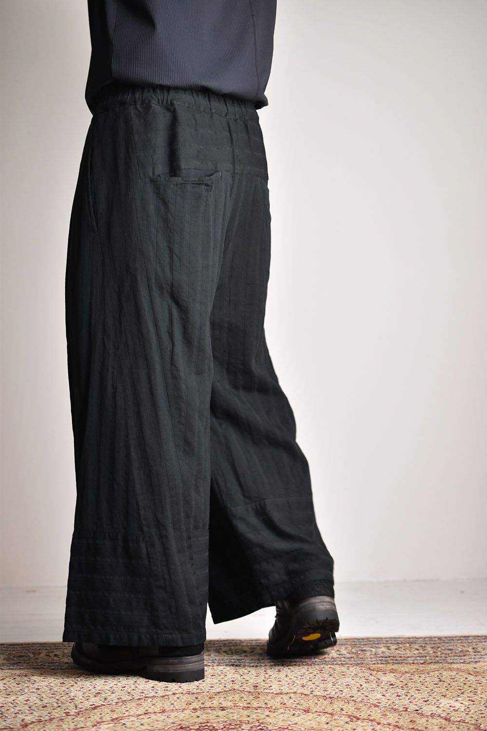 Garment Dyed Super Wide Leg Pants"Black"/ガーメントダイスーパーワイドレッグパンツ"ブラック"