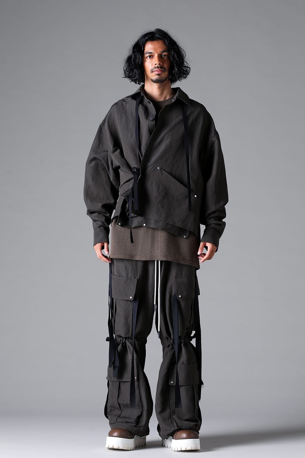 《2026SS先行予約》Cargo Wide With Hangingstraps Pants"Black / Stone /Khaki /D.Grey / ST×GY" / カーゴワイドウィズハンギングストラップパンツ"ブラック/ストーン/カーキ/ダークグレー/ストライプ×ダークグレー"