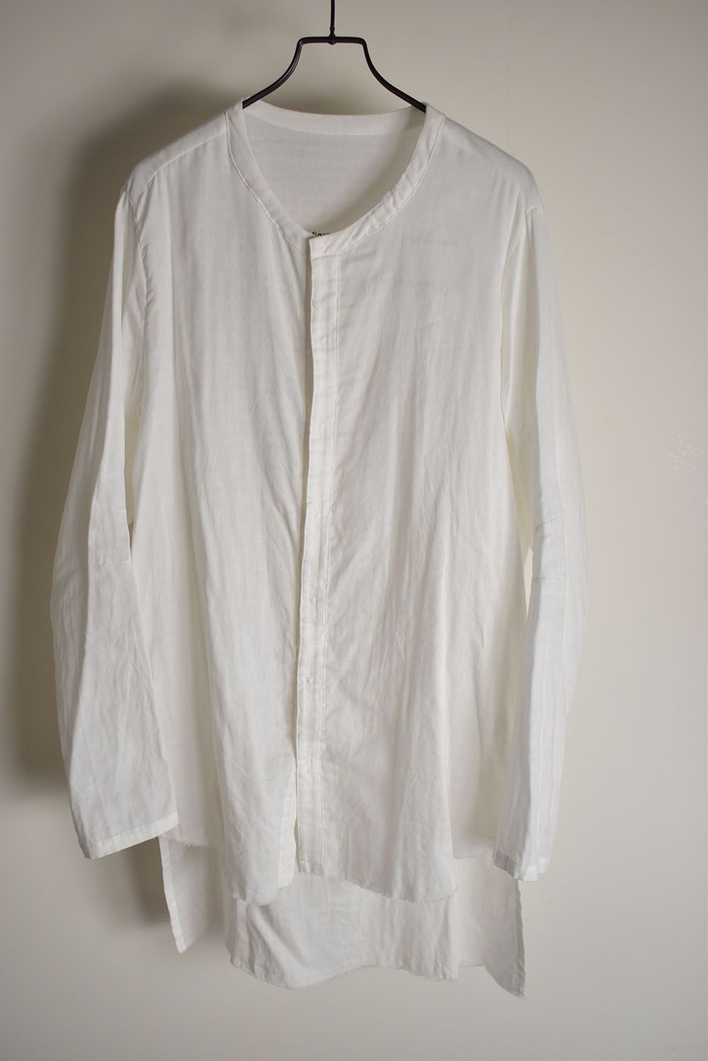 Round Neck Reversible Gauze Shirt"Off White" / ラウンドネックリバーシブルガーゼシャツ"オフホワイト"