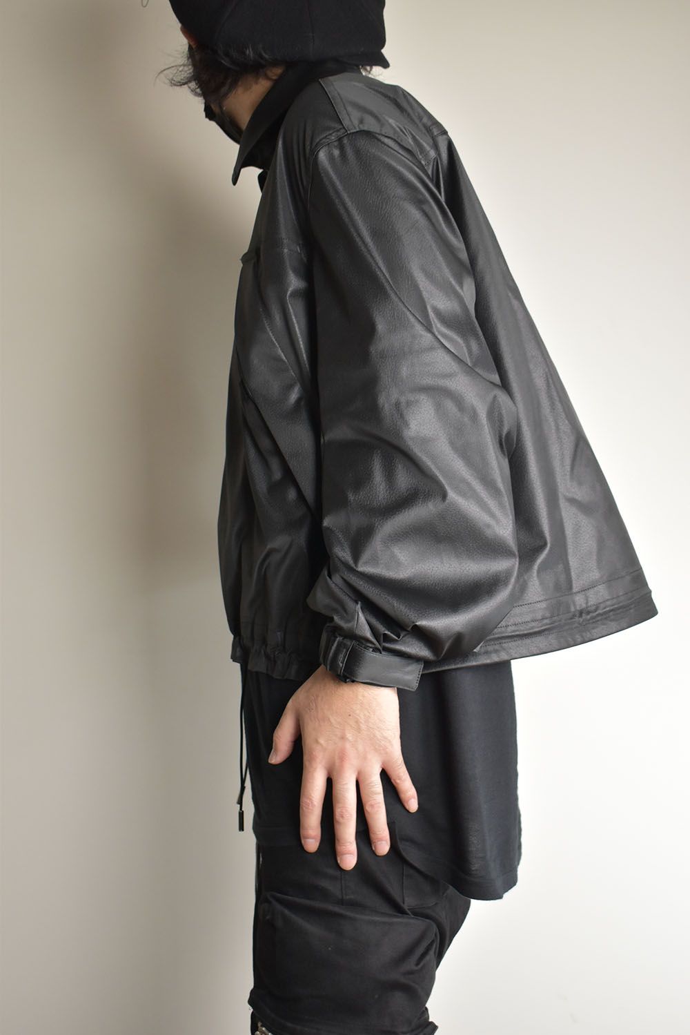 Fake Fake Leather Flight Jacket"Black"/フェイクフェイクレザーフライトジャケット"ブラック"