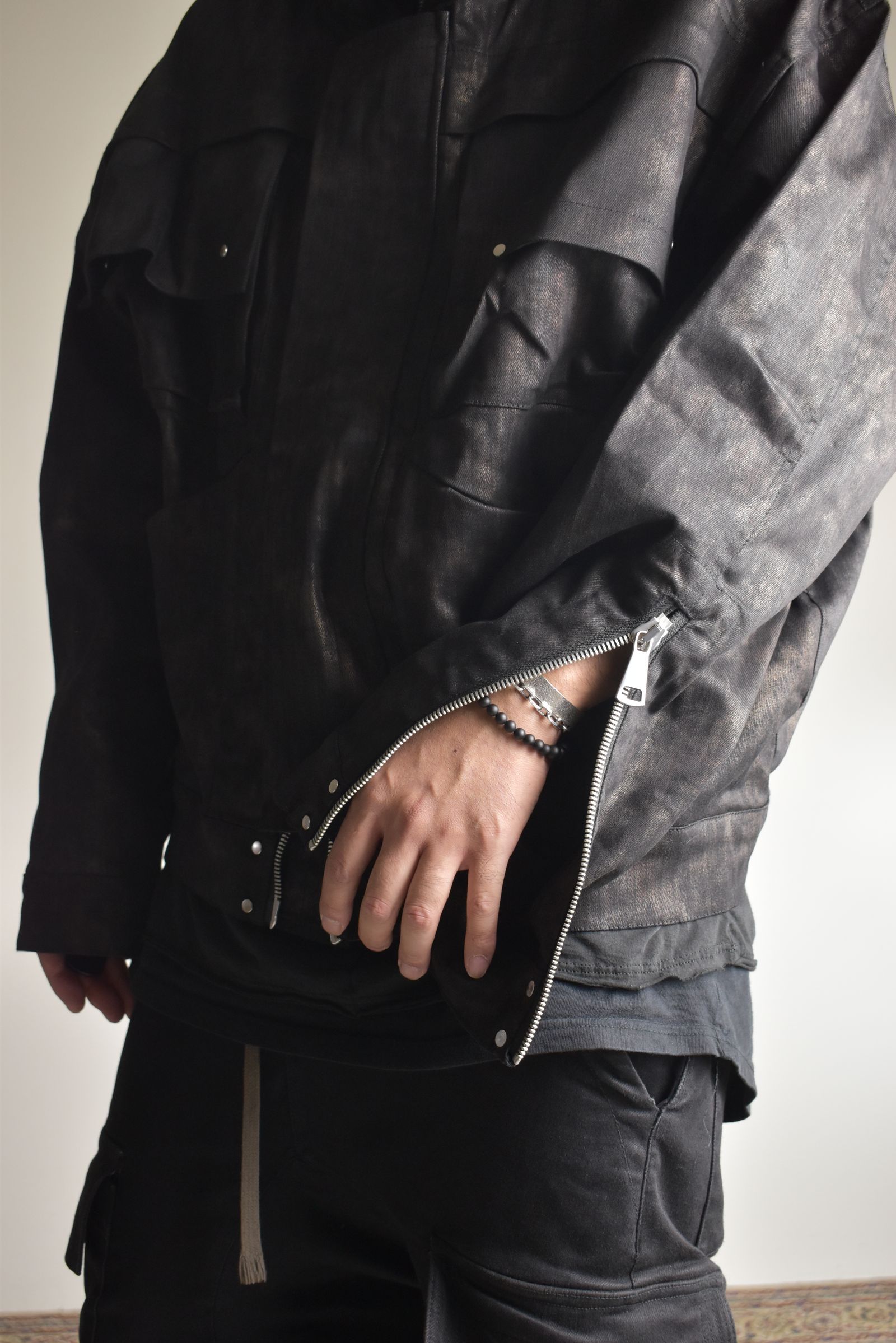 Metal Steam Camouflage Hooded Blouson"Black × Brown" / メタルスチームカモフラージュ フーデッドブルゾン"ブラック×ブラウン"