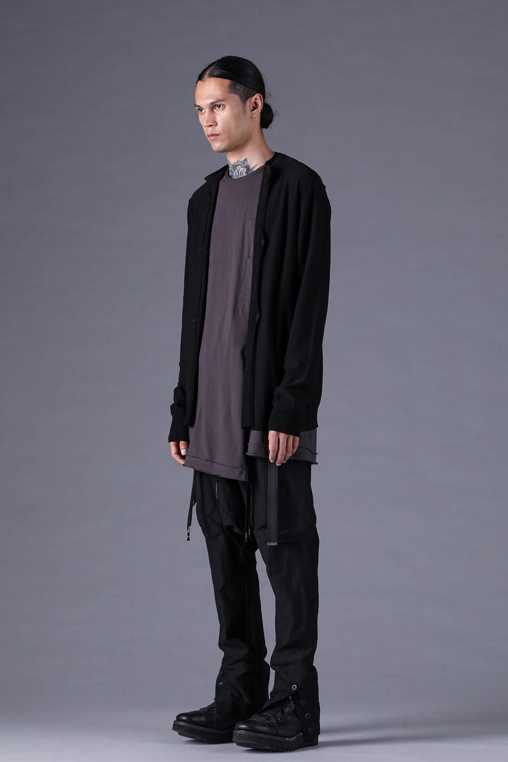 《2027SS先行予約分》16G High Gauge Silk Cotton Knit Cardigan"Black / Navy" / 16Gハイゲージシルクコットンニットカーディガン"ブラック / ネイビー"