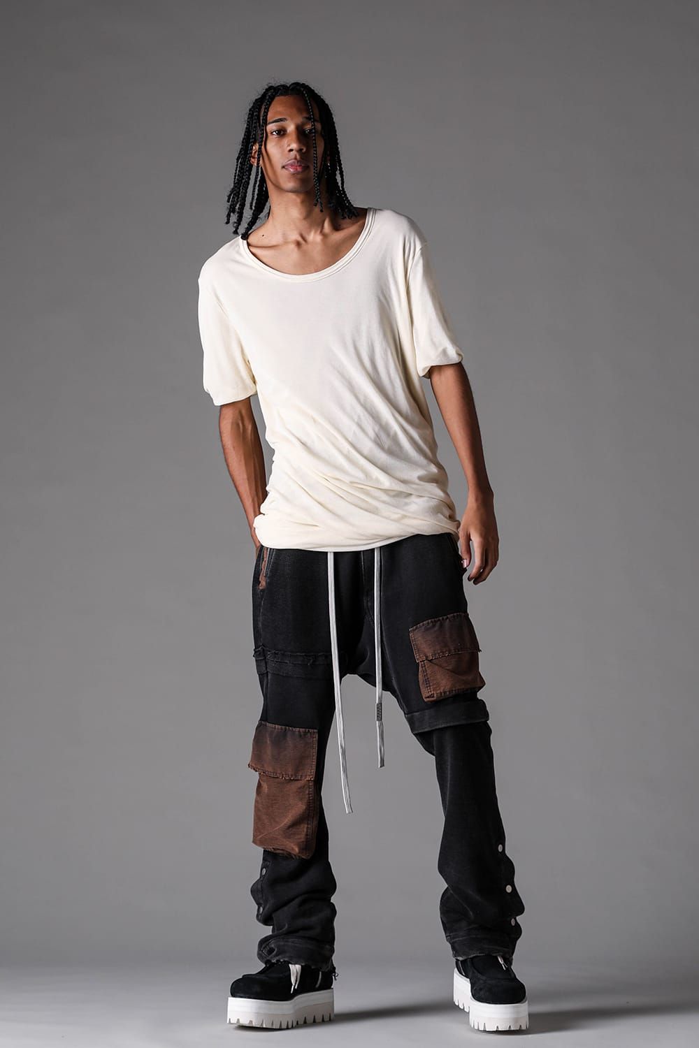 《2027SS先行予約》Sheer High Twist Rib Double Layered Tee "Black / L.Beige / L.Grey / D.Grey" / シアーハイツイストリブレイヤードTee"ブラック /ライトベージュ /ライトグレー/ ダークグレー"