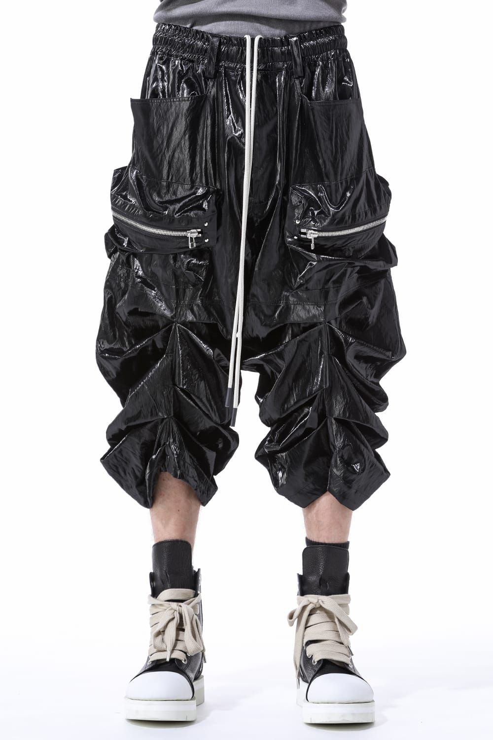 《2027SS先行予約分》 Fat Laces Leather Sneaker Boots "Black × White" / ファットレースレザースニーカーブーツ"ブラック×ホワイト"