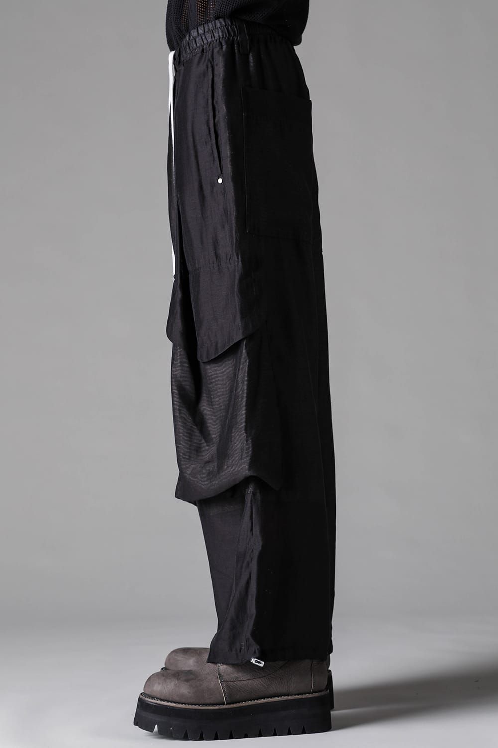 《2027SS先行予約》Cargo Tuck Wide Pants"Black " / カーゴタックワイドパンツ"ブラック"