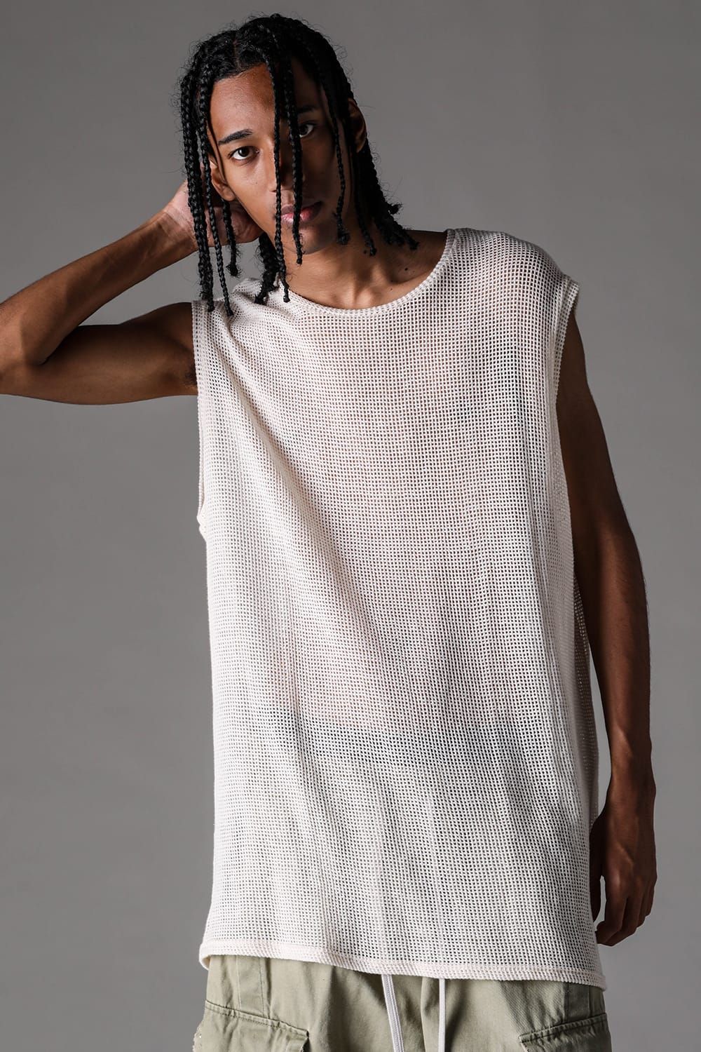 《2027SS先行予約》Mesh Tank Top "Ivory" / メッシュタンクトップ "アイボリー"