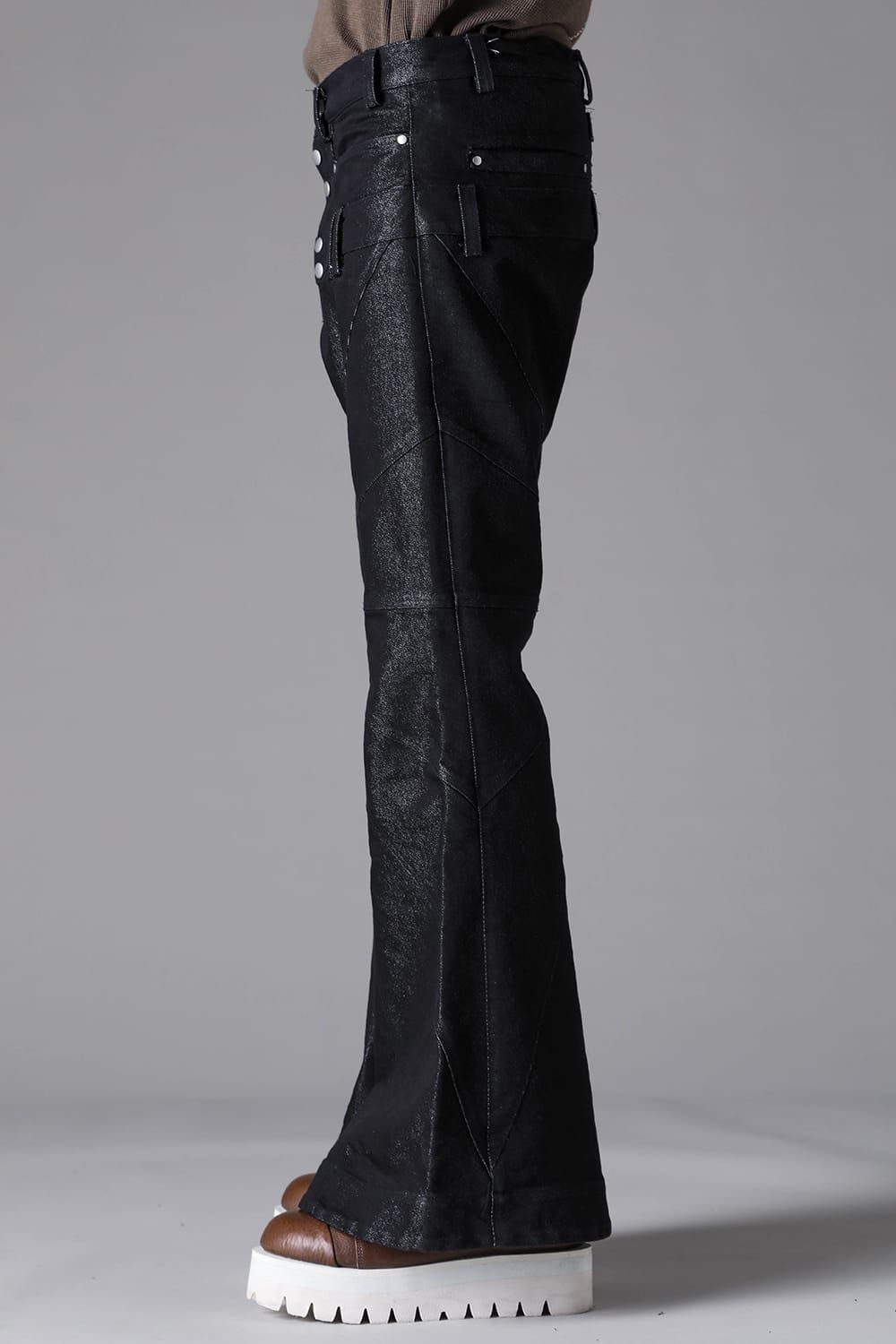 《2026AW先行予約》Panelled Flared Pants"Balck × Silver" /  パネルフレアパンツ"ブラック×シルバー"