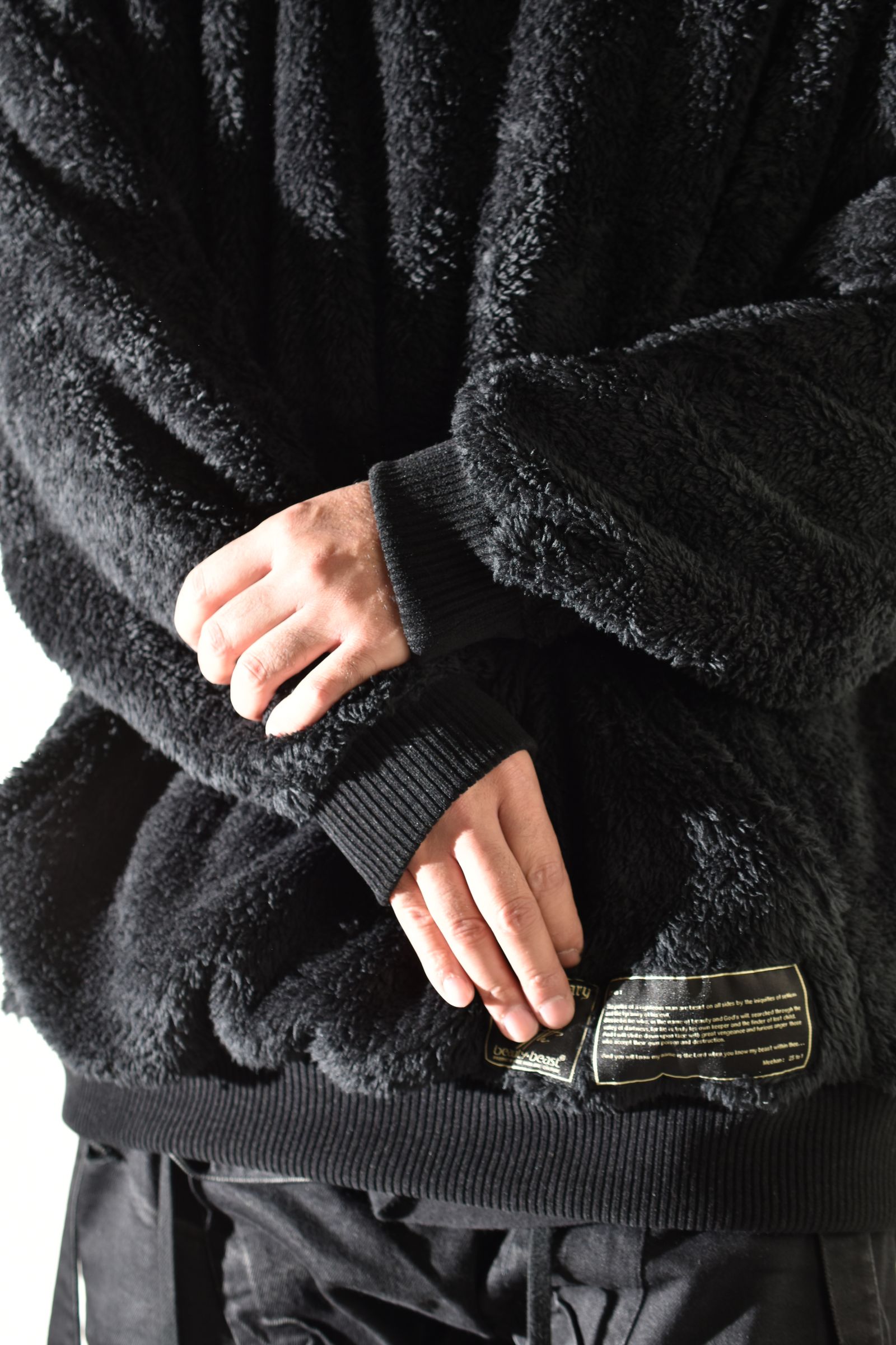 Fleece Big Hoodie "Black" / フリースビッグフーディ "ブラック"
