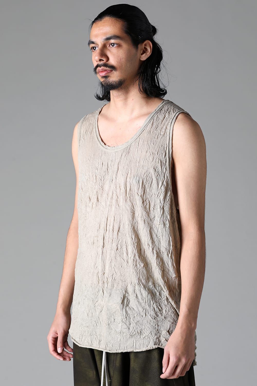 《2025AW先行予約》Gauze Washer Tank Top"Black / Grey / Ivory /Beige" /ガーゼワッシャタンクトップ"ブラック / グレー / アイボリー /ベージュ"