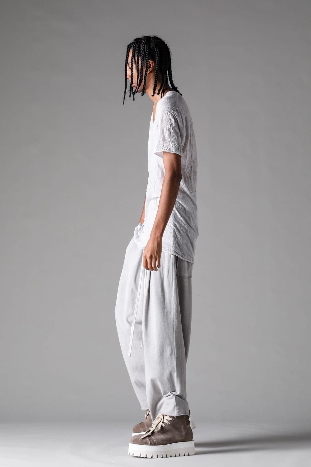 《2027SS先行予約》Sumi Dyed Tuck Wide Pants"L.Grey / D.Grey" / 墨染タックワイドパンツ"ライトグレー / ダークグレー"