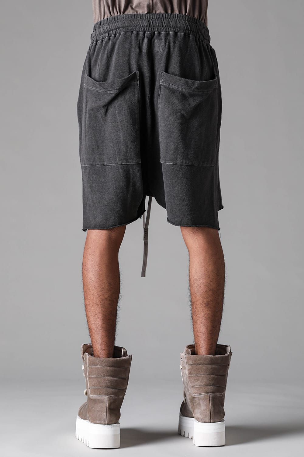 《2027SS先行予約》Sumi Dyed Lightweight French Terry Side Slit Shorts"L.Grey / D.Grey" / 墨染ミニ裏毛サイドスリットショーツ"ライトグレー / ダークグレー"