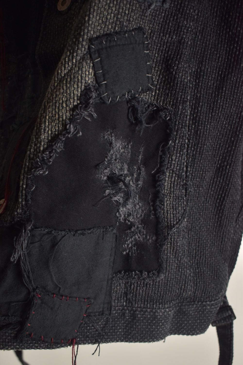 Crust Damage Repair Sashiko Jacquard Jacket "Black" / クラストダメージリペア刺子ジャガードジャケット"ブラック"