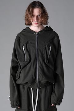 《2026AW先行予約》Knit Jersey Zip Hoodie Blouson"Black / Khaki" / ニットジャージージップフーディブルゾン"ブラック / カーキ"