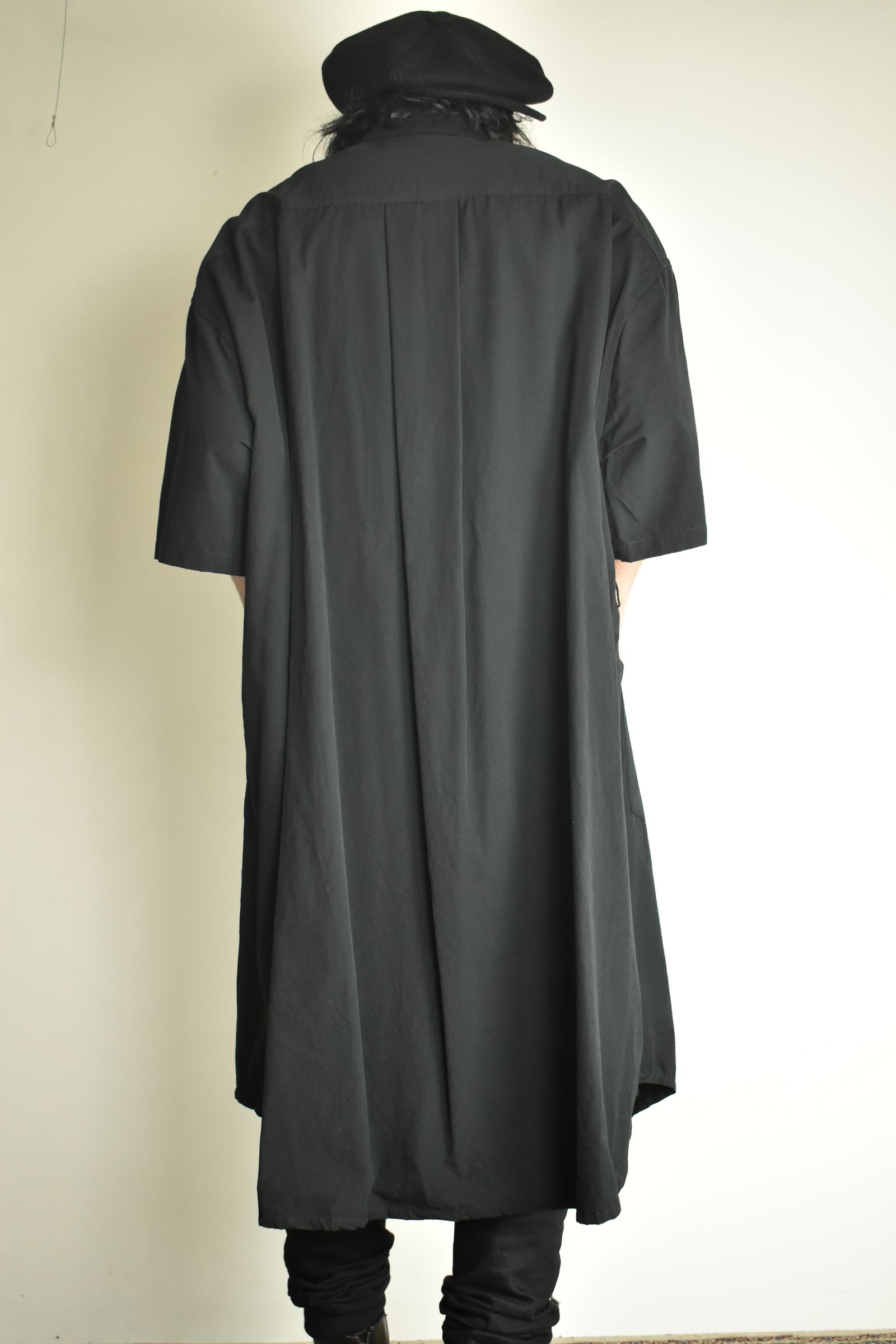 Cotton Broad Short-Sleeved Big Shirt &Dress"Black" / コットンブロード半袖ビッグシャツ / ワンピース"ブラック"