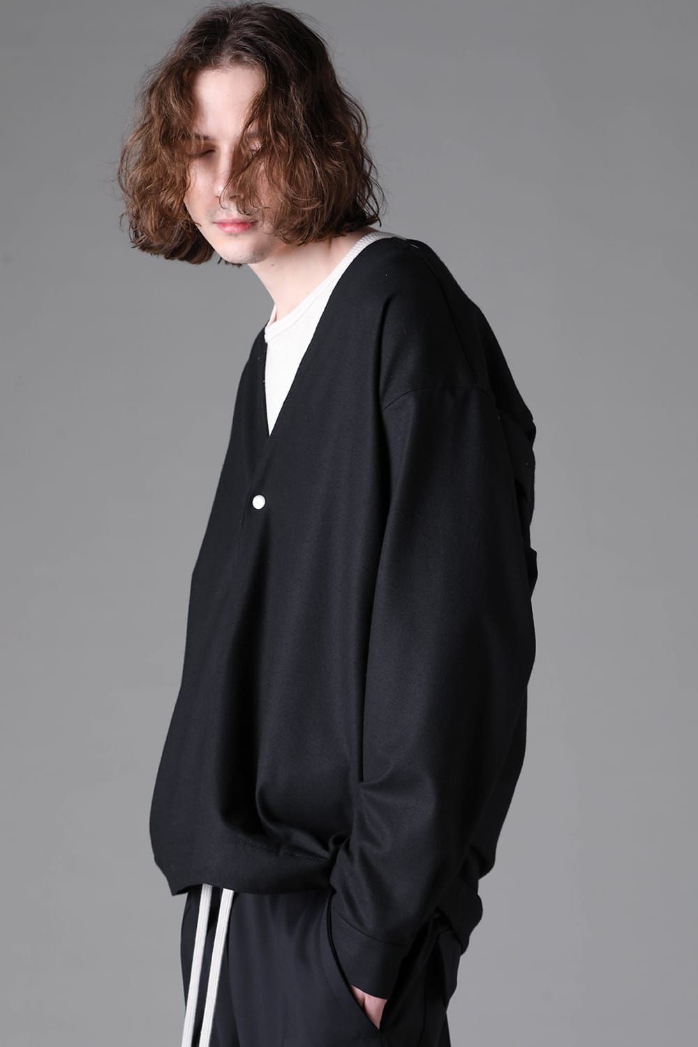 《2026AW先行予約》Cardigan Shirts"Black / L.Grey" / カーディガンシャツ"ブラック/ライトグレー"