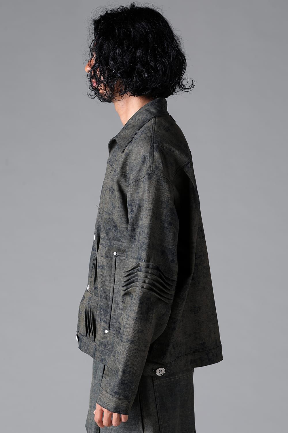 《2026SS先行予約》Blended Shades Denim Pin Tuck Blouson "D.verdigris/L.verdigris/Steel Blue"/ブレンデッドシェイドデニムピンタックブルゾン" / ダークベルディグリ/ライトベルディグリ/スティールブルー"