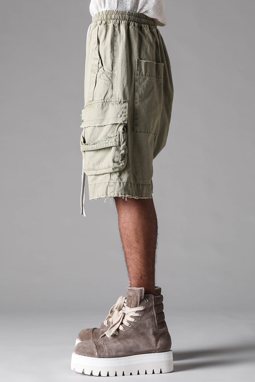 《2027SS先行予約》Sarrouel Cargo Shorts"Vintage Black / Dust Grey / Dusty Olive" / サルエルカーゴショーツ "ヴィンテージブラック /ダストグレー /ダスティオリーブ"