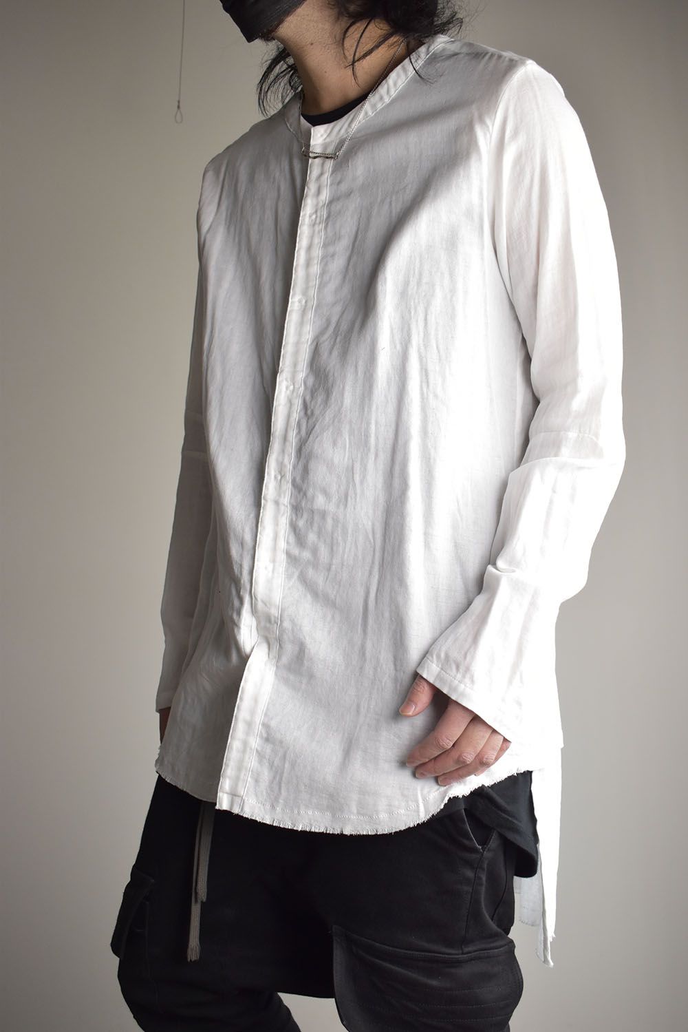 Round Neck Reversible Gauze Shirt"Off White" / ラウンドネックリバーシブルガーゼシャツ"オフホワイト"