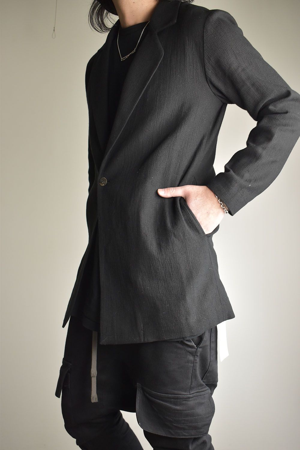 Linen Cotton Jacket"Black" / リネンコットンジャケット"ブラック"