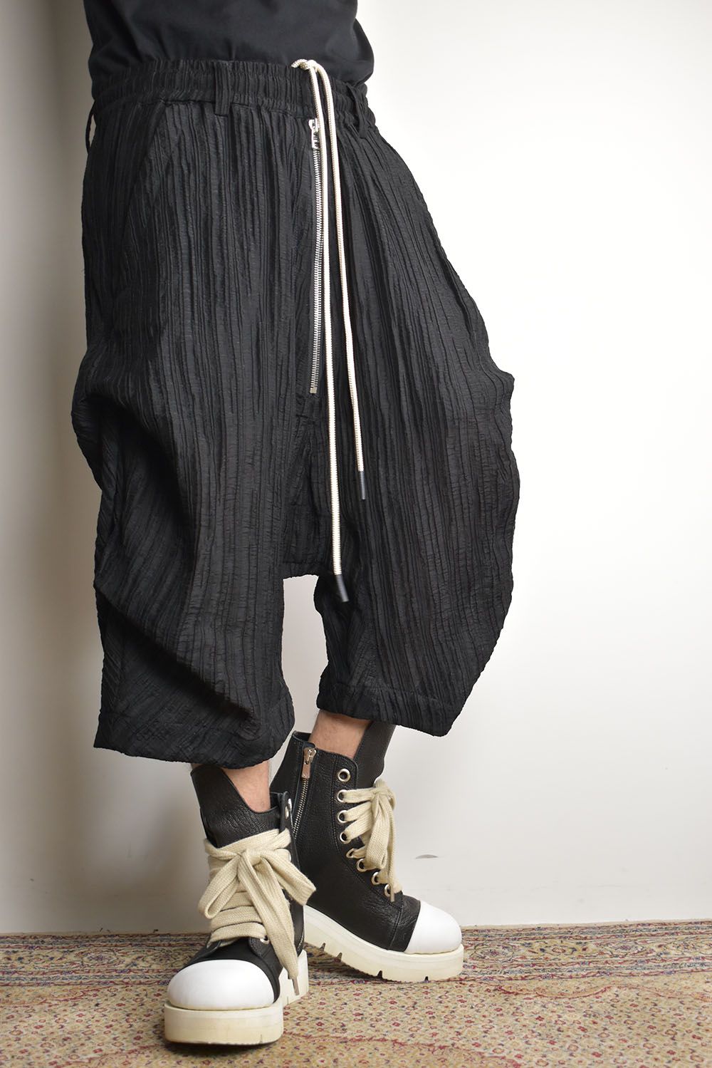 Sheer Yoryu Tuck Shorts"Black" / シアータックショーツ"ブラック"