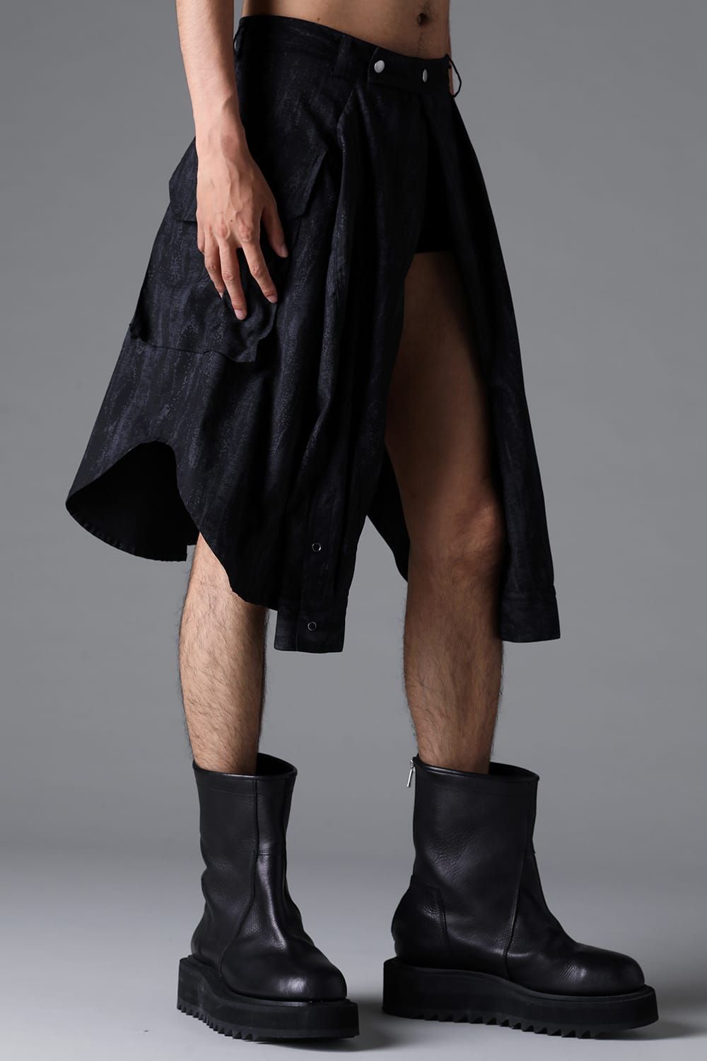 《2026SS先行予約》Abstract Sleeve Wrap Skirt"Black / Grey /Brown" / アブストラクトスリーブラップスカート"ブラック/グレー/ブラウン"