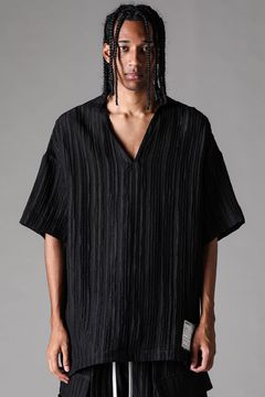 《2027SS先行予約》Ripple Sheer Half Sleeve Shirts "Black" / リップルシアーハーフスリーブシャツ"ブラック"