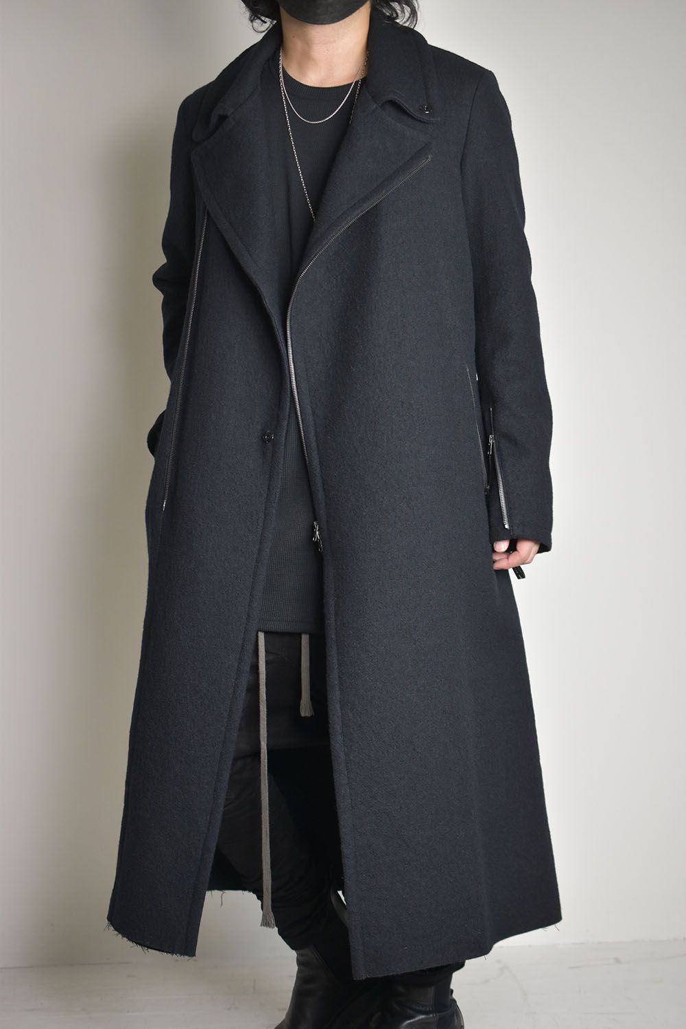 BIKER STYLE LONG COAT"Black"/バイカースタイルロングコート"ブラック"