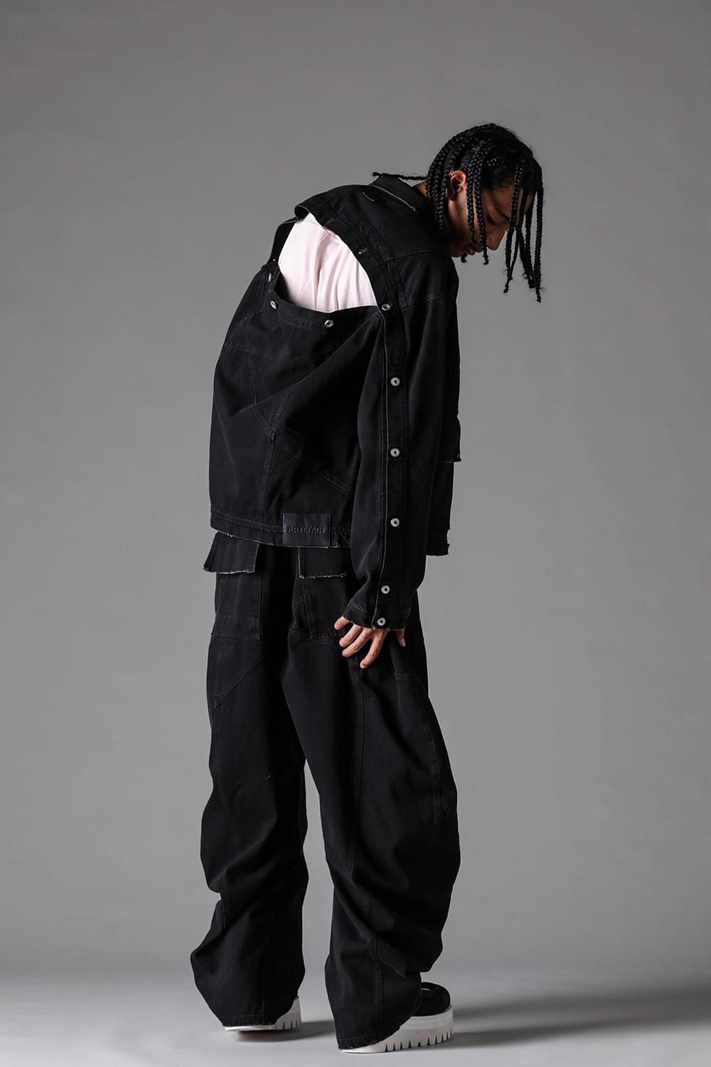 《2027SS先行予約》Curved Wide Pants"Black" / カーブドワイドパンツ "ブラック"