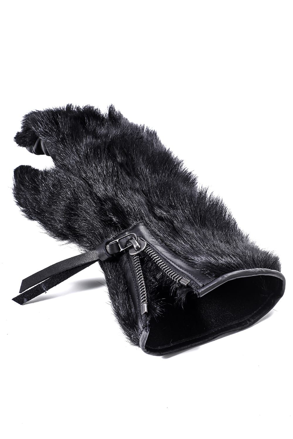 Goatfur and Horsehide Combination Gloves"Black" / ゴートファー×ホースレザーコンビネーショングローブ"ブラック"