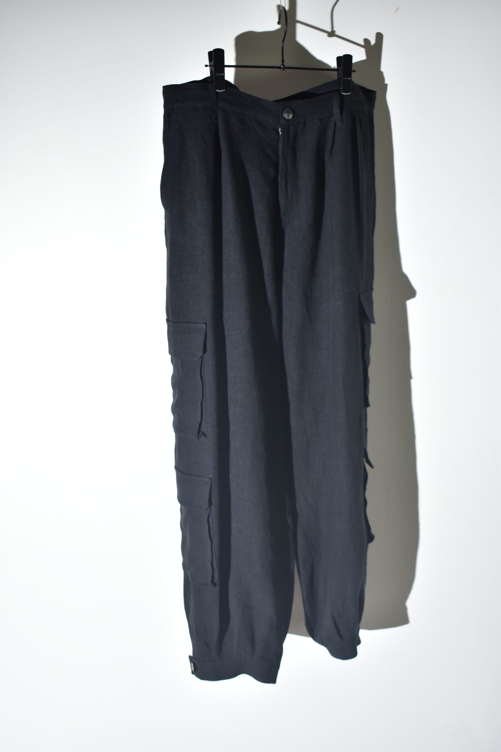 Linen Cargo Pants "Black" / リネンカーゴパンツ"ブラック"