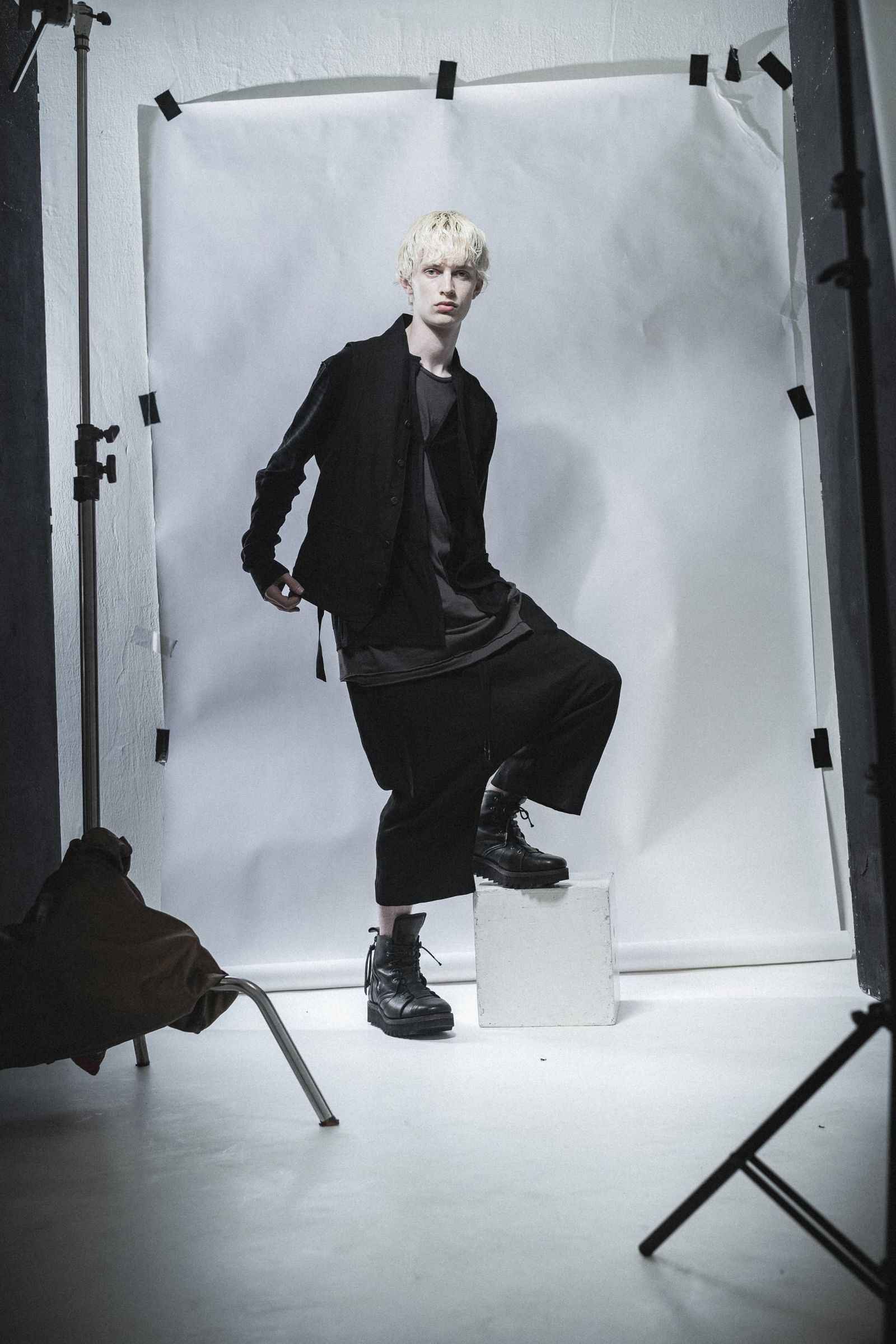 《2027SS先行予約分》Bamboo Linen Shawl-Collar Vest"Black" / バンブーリネンショールカラーベスト"ブラック"