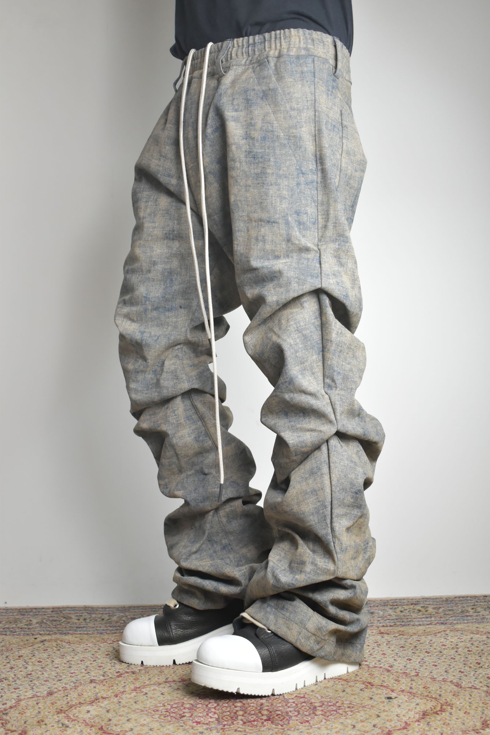 Blended Shades Denim Tuck Bootscut Pants"Steel Blue"/ ブレンデッドシェイドデニムタックブーツカットパンツ"スティールブルー"