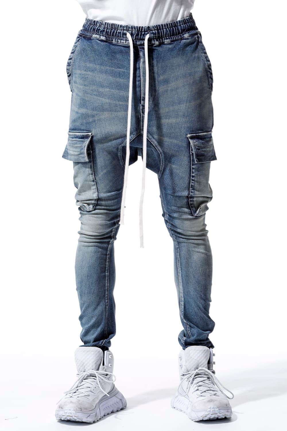 《2026SS先行予約》Vintage Denim Cargo Sarouel Skinny"Indigo"/ヴィンテージデニムカーゴサルエルスキニー"インディゴ"