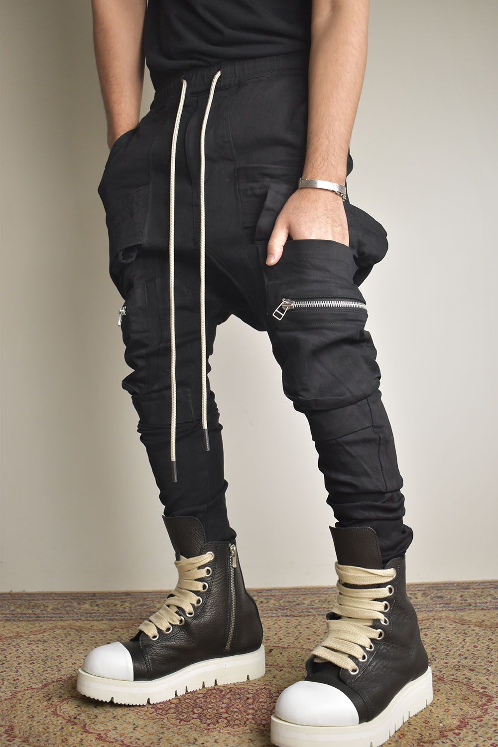 Denim  Cargo Sarouel Skinny"Black"/デニムカーゴサルエルスキニー"ブラック"