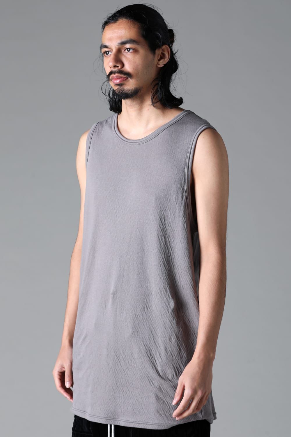 《2025AW先行予約》Double Gauze Long Tank Top"Black / Ivory /Khaki /Grey /D.Grey" /ダブルガーゼロングタンクトップ"ブラック/アイボリー/カーキ/グレー/ダークグレー"