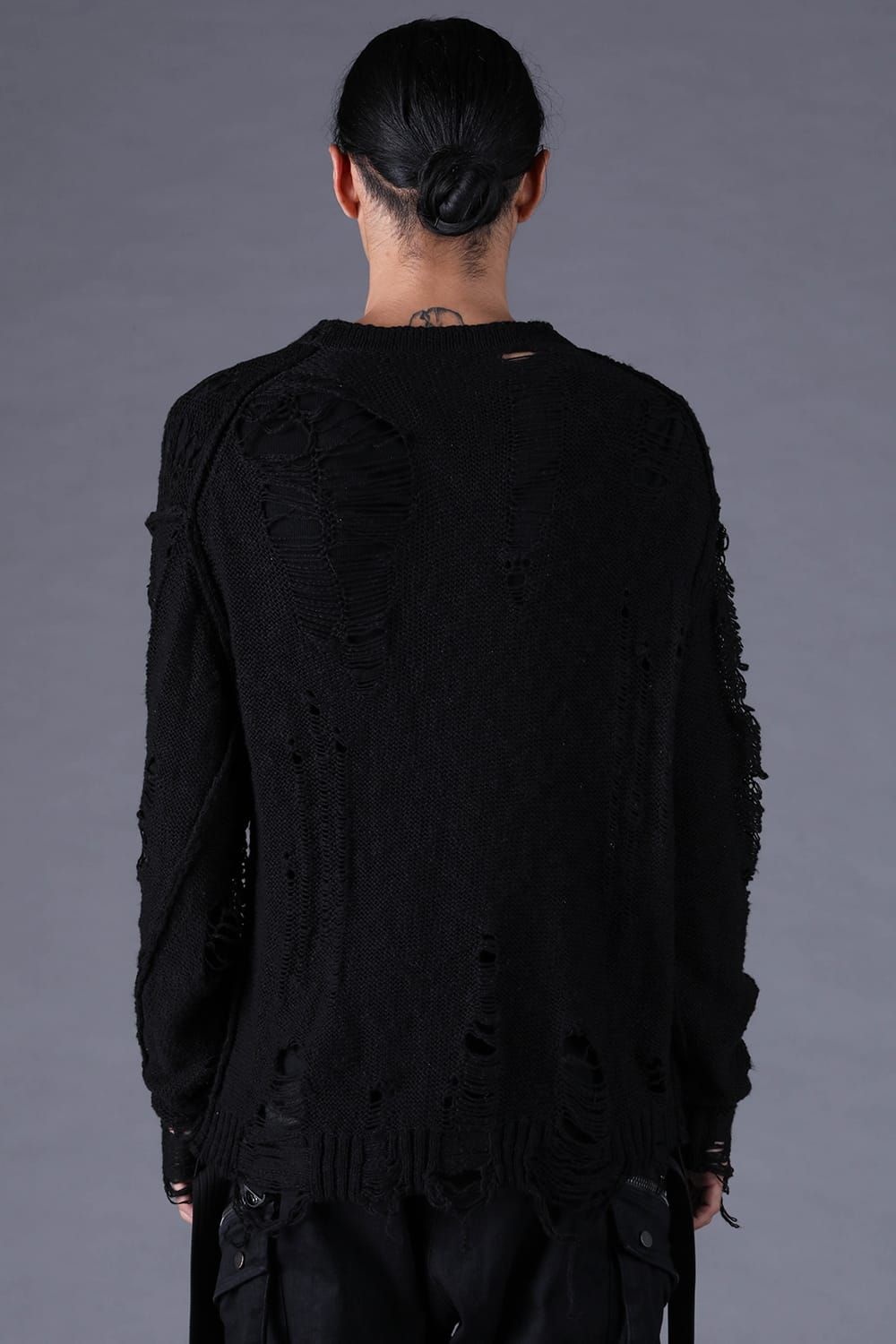 《2027SS先行予約分》3G Damage Knit Pullover "Black" / 3Gダメージニットプルオーバー"ブラック"